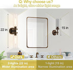 Wall Sconces Set of Two, Hardwired Brown Bathroom Sconces Wall Lighting with Clear Glass, Modern Sconces Wall Decor Set of 2 Bathroom Light fixtures for Mirror Hallway (Bulbs Not Included)