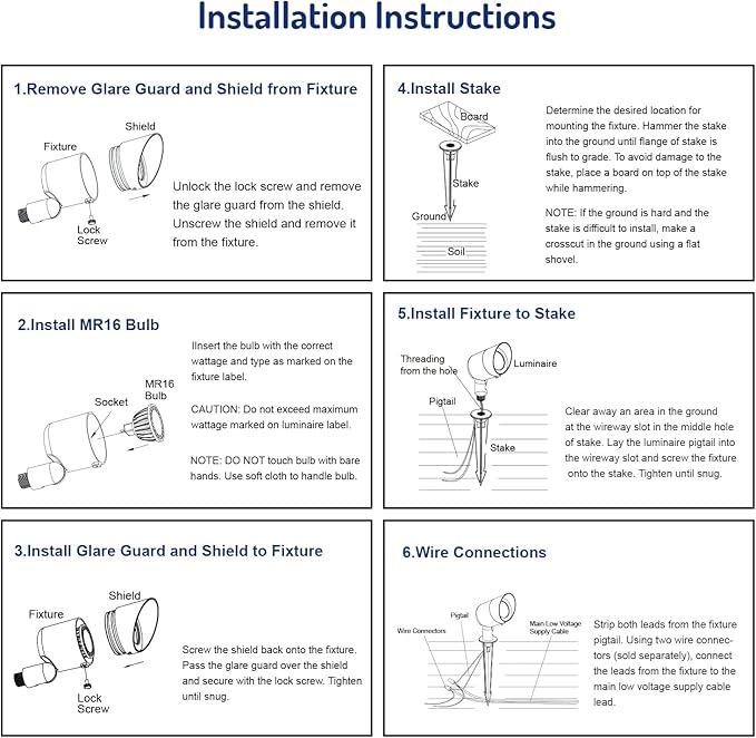 Doluck 4W LED Landscape Lights Low Voltage Landscape Lighting Spotlights GL101-BKLED8 AC/DC 12V Warm White Waterproof for Driveway,Yard, Lawn,Patio,Walls,Trees,Flags,Outdoor Light (Black, 8 Pack)