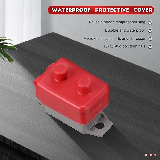 4 Pieces DC 12V - 24V Automatic Reset Circuit Breaker Circuit Breaker with Cover Stud Bolt for Automotive and More (20 Amp)