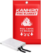 KANHIRO Emergency Fire Blanket for Home Kitchen - Fiberglass Fire Suppression Blanket Great for School, Fireplace, Grill, Car, Office, Warehouse (1 Pack, 39 in X 39 in)