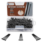 Deck Screws 3 Inch, Wood Screws #10 x 3, 80PCS Exterior Wood Screws, Torx Star Flat Head, Fence Construction Screws, Rust Resistant Epoxy Coated, T25 Bit Included, Black