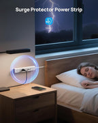 TROND 360° Rotating Plug Surge Protector Power Strip, 2 USB C and 2 USB A, 5 Widely Spaced Outlets, 1440J Surge Protection, Wall Mountable, Flat Cord Extension Cord 10ft for Home Office Dorm, White