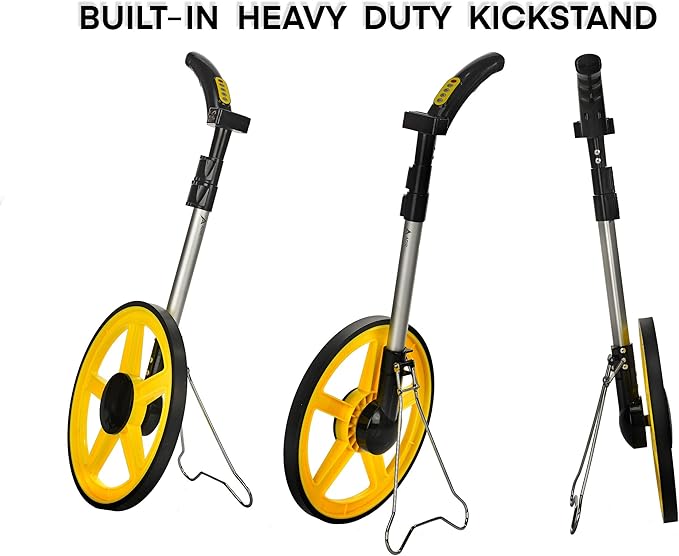 AdirPro Digital Distance Measuring Wheel - Large Digital LCD Display - 12 Commercial Grade Feet-Inch - Free Carrying Bag