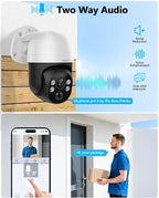 (Auto Tracking) 4K 2-Way Audio PTZ PoE Outdoor Wired Security Cameras System Home Wired Cameras Video Surveillance DVR Recorder System