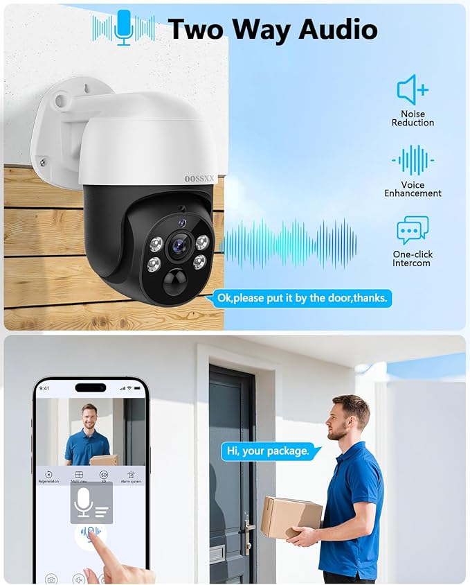 All-in-One 4K PT PoE Outdoor Wired Security Camera System Home Wired Cameras Video Surveillance