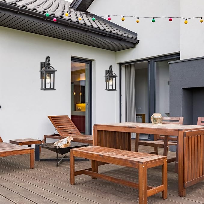 Darkaway Outdoor Lights Fixtures Wall Mount, Outdoor Wall Sconce with Seeded Glass Waterproof Outside Exterior Lighting Fixture for House, Front Porch, Patio (1 Pack)