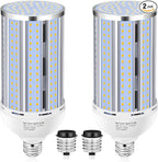 2 Pack 120W Corn LED Light Bulb Fanless,3000K/Warm White(1200 Watt Equivalent) E26/E39 Large Mogul Base LED Cob Lamp 15,800LM for Outdoor Indoor Garage Warehouse Factory Workshop Street Backyard