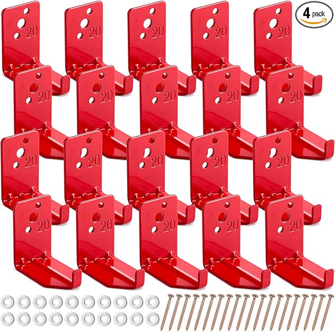 Queekay 20 Pack Fire Extinguisher Mount Universal Bracket 5 to 40 lb Fire Extinguisher Holder Wall Hook Hanger(Novelty Style)