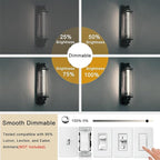 11.8IN 1000LM 5000K Daylight White Light Bulbs E26 Base, T10 T9 Edison Bulbs Dimmable 8W, AC 120V 100 Watt Equal Filament Bulb, Vintage Clear Glass Long Tubular LED Bulb, UL Listed - 4Pack