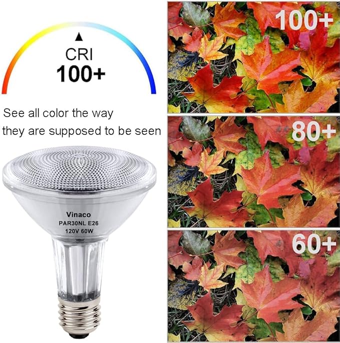 Vinaco PAR30 Long Neck Halogen 60W 120V, Long Lasting 6 Pack PAR30L Flood Light Bulb, PAR30 Dimmable, High Output 1000LM with PAR30 E26 Warm White 2800K Indoor Outdoor PAR30LN