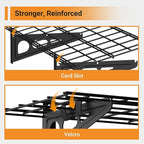 1x3 ft Garage Shelving with 8 Bike Hooks, 2-Pack Wall-Mounted Shelves for Garage, Kitchen, Pantry Storage, 300 lbs Total Load Capacity Garage Wall Shelving, Black