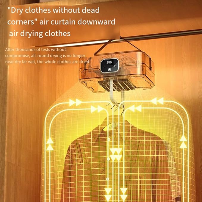 Portable Clothes Dryer | 20KG Large Capacity | 650W Fast Dry | Touch Screen & Remote Control | Quiet Energy-Saving Drying Machine for Home & Travel (white)