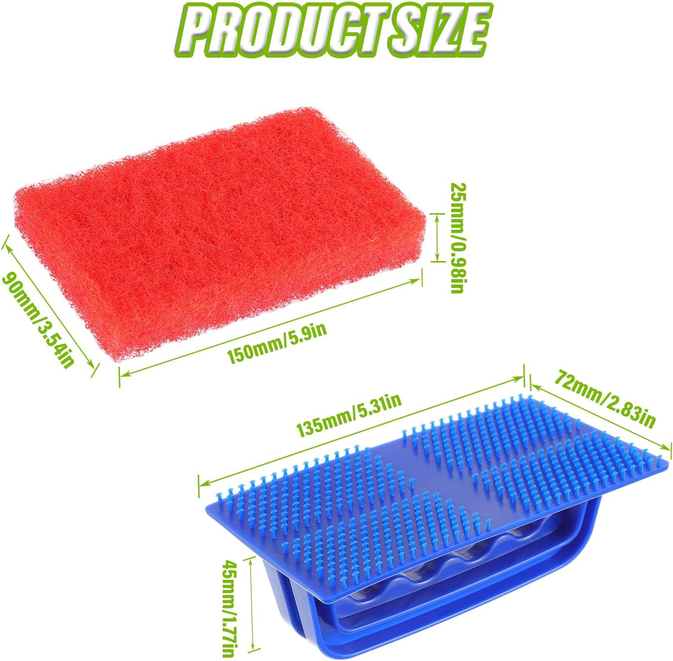 5 Pack Electric Cleaning Brush Pad Kitchen Bathroom Household Cleaning Pad Swimming Pool Wall Cleaning Brush Heavy Duty Griddle Scrubber Scouring Pad and 1 Pack Handle kit(Red)