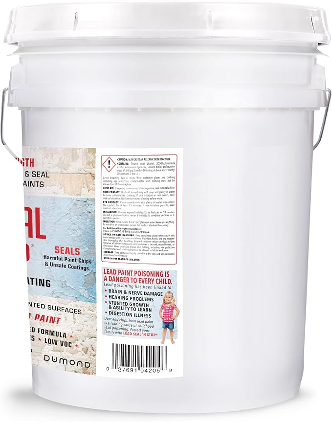Lead Seal ‘n Stop Lead Encapsulant Coating - Stops and Encapsulates Interior and Exterior Lead Based Paints - Long Term Protection for Your Entire Family - 5 Gallon
