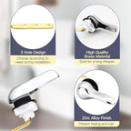 Toilet Handle Replacement,Compatible with American Standard/Mansfield Toilet Tank,Universal Toilet Flush Handle,Front of Toilet Flush Tank Lever Handle,Chrome