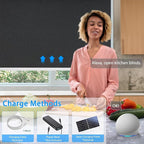 Motorized Blinds with Remote Cordless Automatic Motorized Shades Custom Blinds for Windows Smart Curtains Compatible with Alexa Google Home(Blackout Jacquard Black,Custom Size)