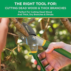 Miracle-Gro 2-Piece Pruning Shears Set – Includes 8 in. Bypass Pruner for Live Plants and 8 in. Anvil Pruner for Dry Stems – Sharp Carbon Steel Blades and Comfort Grip Handles for Garden and Yard Use