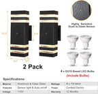 Dusk to Dawn Led Outdoor Lighting 2 Pack,3000K Warm White Exterior Light Fixture,Aluminum Sensor Waterproof Outdoor Lights for House Porch Hallway Patio Garage