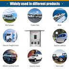 RV Electrical Outlet Panel with Breaker Temporary Power Outlet Panel RV Circuit Breaker Box with 20,30,50-Amp Receptacle Installed Weatherproof RV Power Outlet Box