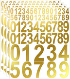 Leinuosen 260 Pcs Back to School Gifts Mailbox Numbers Stickers Adhesive Numbers for Outside Reflective Vinyl Waterproof Address Sticker for Mailbox Signs, Classroom, 1&2&3 Inch(Gold Word)