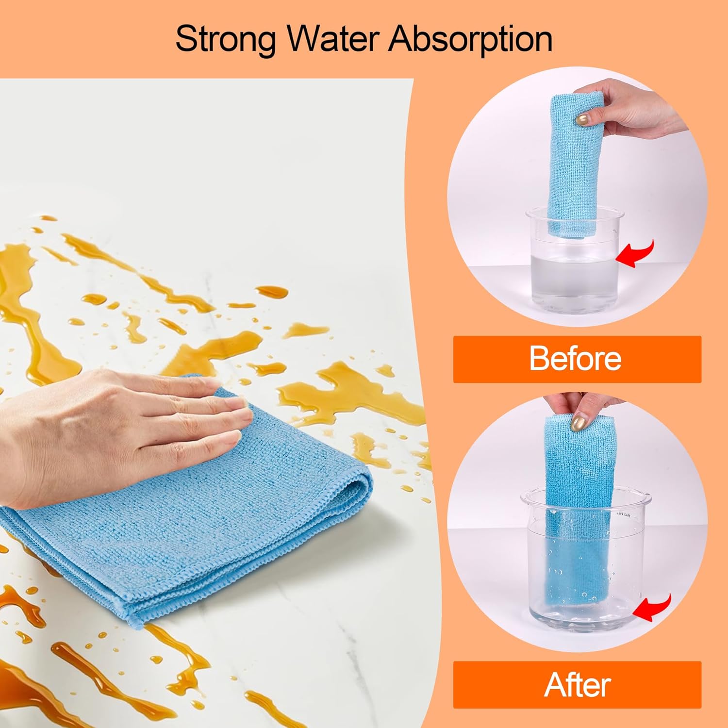 Non Scratch Wire Dishcloth Dishwashing Rag Set 20PCS - Home Essentials Microfiber Cleaning Cloth Absorbent Cleaning Rags, Reusable Soft Kitchen Towels,Multipurpose Metal Dish Cloth