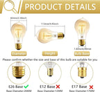 Incandescent Light Bulbs 40W，A19 Vintage Style Edison Light Bulb, 240 Lumen Dimmable 120V E26 Base Amber Glass Retro Bulb Old Fashioned, Squirrel Cage 2200K Warm Yellow Decorative Lamp, 6 Pack