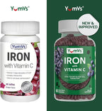 VumVs Iron Gummies for Women and Men - Grape Flavor - 10 mg Chewable Iron Supplement for Women Gummies with Vitamin C - Kosher, Gluten Free - Blood Builder Iron Supplement Gummies (60 Count), 1 Pack
