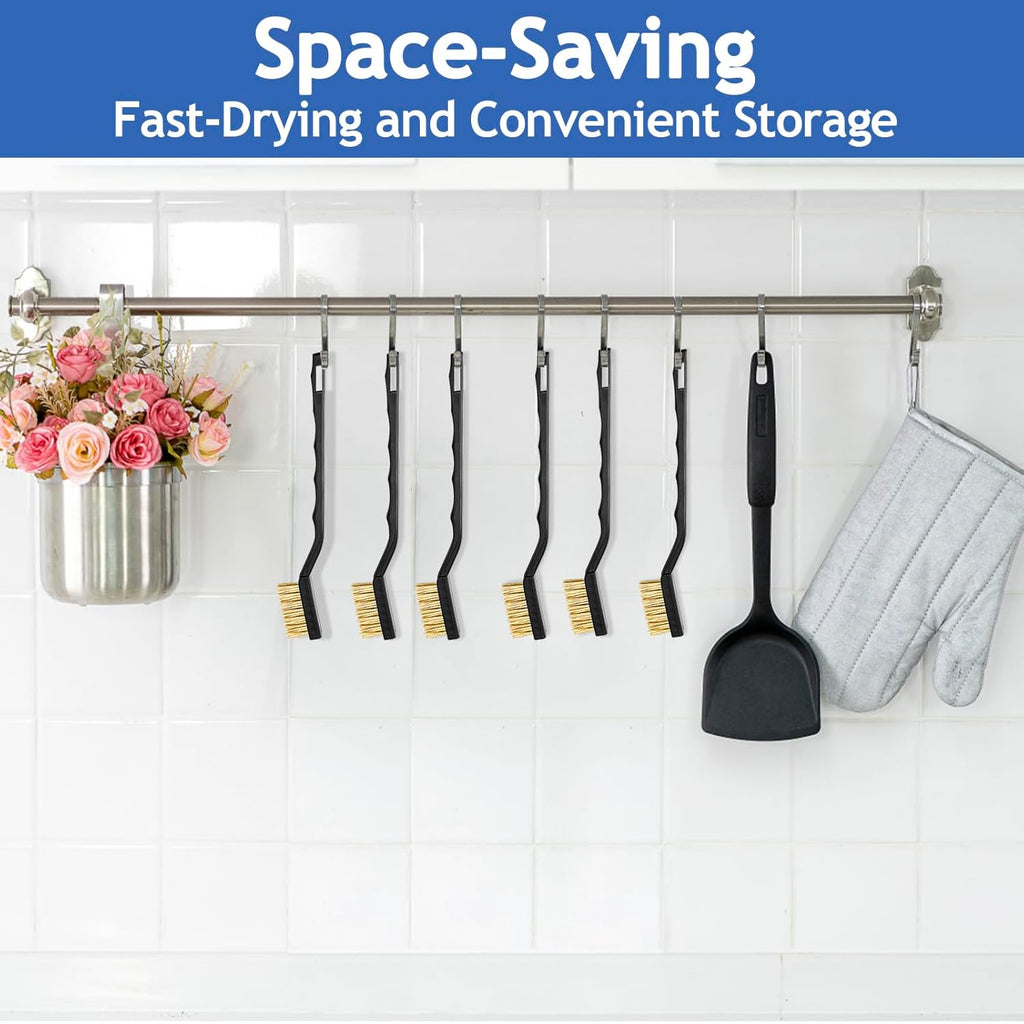 Jeffbaubl 30 Pieces Mini Wire Brush,6.7 Inch Brass Brush,Curved Handle Masonry Brushes Wire Bristle,Wire Brushes Scratch Brush for Cleaning Welding Slag and Rust Tool