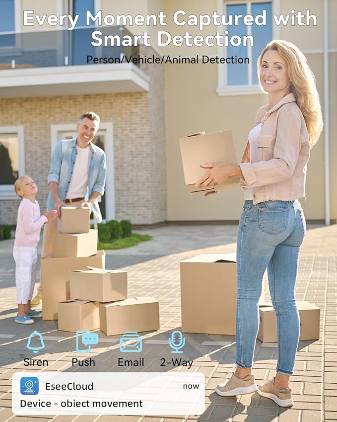 Wireless Security Camera System Outdoor: Dual Lens 6MP 10X Hybrid Zoom Auto-Track PTZ 4PCS 4K 10CH DVR with 1TB HDD for Home Security