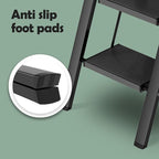 Taranta 4 Step Ladder,Aluminum Lightweight Folding 4 Step Stool with Anti-Slip Wide Pedal,330lbs Capacity Step Ladder for Household,Kitchen,Office - Black