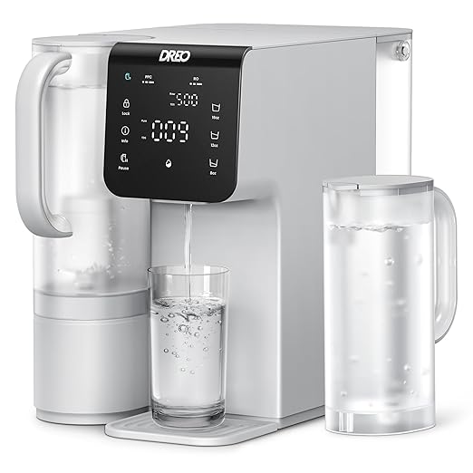 Dreo Reverse Osmosis Water Filter Countertop, 7-Stage RO Water Filtration System, Installation-Free, Reduce TDS, Water Filter Pitcher for Home, Kitchen, 3:1 Pure to Drain, WF511 Upgraded
