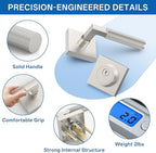 Amerdeco Front Door Lock Set with Double Cylinder Deadbolt, Exterior Entry Door Lever, Heavy Duty Entry Door Locksets for Left or Right Hand Exterior Door（Brushed Satin Nickel 2 Pack）