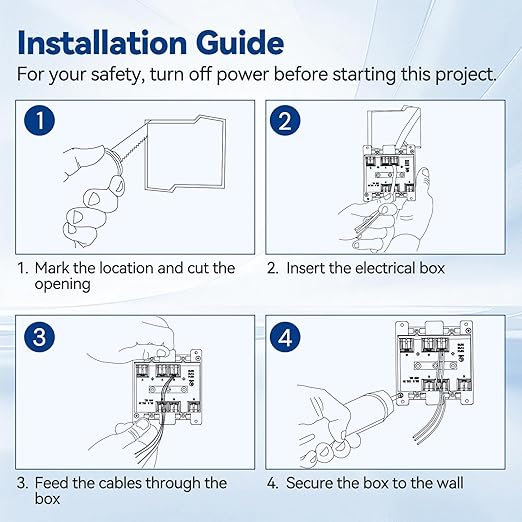 Old Work Box 2 Gang, 25 CU. in. Outlet Box, PVC, UL Listed, 12 Pack