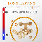 101Pcs Brass Compression Tube Pipe Fittings, Air Nylon Tubing Fittings Assortment Kits 1/4" 1/8" 3/8" 1/2" 5/8" Union/Tee/Elbow/Straight Connector for Industrial Use or Trucks Trailers