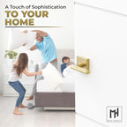 Mega Handles Prime Privacy Lever Door Handle for Hallway, Closet and Bathroom, Keyless Design Door Levers, Fits All Standard Door Sizes, Covered Screws Included - Satin Brass (1 Pack), 4.29"