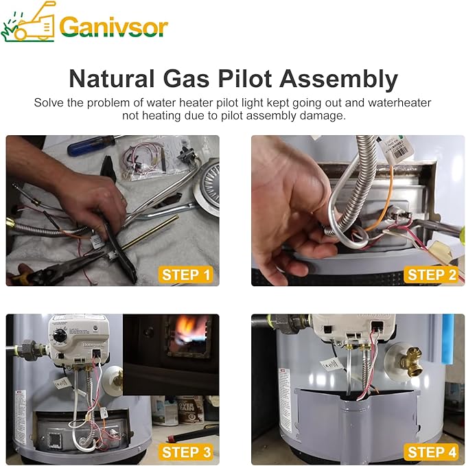 Ganivsor 233-47845-05 Water Heater Pilot Assembly for Bradford White Water Heater, Replace for 415-47845-05, 233-47845-04, 233-47845-03, 233-47845-02A