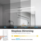 L LOHAS LED 48-Inch Bathroom Vanity Light Bar Over Mirror, Brushed Nickel Modern Bathroom Light Fixtures, 5CCT Adjustable LED Vanity Lights for Living Room Wall with Remote Control