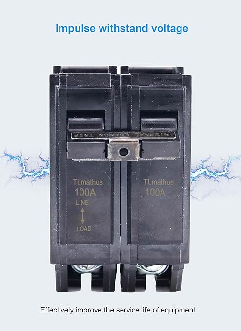 100 amp Breaker 2 Pole Plug-in Mount Type THQL Feeder Molded Case Circuit Breaker 120/240V AC, Compatible with GE Thick Series and Q-Line Series Load Centers