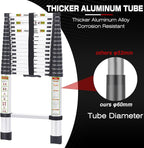 RIKADE Telescoping Ladder 20.3FT & Attic Ladder, Heavy Duty Aluminum with Non-Slip Feet, 330lb Capacity for RV, Attic, Loft & Multi-Surface Use