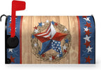 4th of July Patriotic Mailbox Covers Magnetic Standard Size 21 x 18 Inch American Flag Independence Day Mailbox Wraps Postbox Covers Garden Yard Decorations for Outdoor
