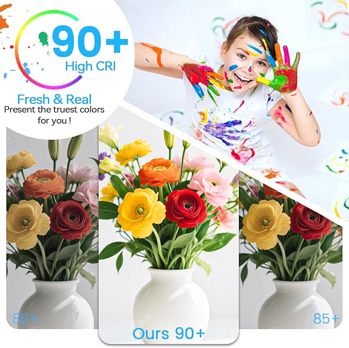 Brightever E26 LED Bulb 60 Watt Equivalent, 5000K Daylight White Dimmable Light Bulbs, 7W, 850LM Vintage Lights Bulb, 90+CRI, ST58 Clear Glass Antique Decor Filament Edison Bulb for Room, 6-Pack