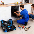 39 Piece Basic Home Tool Set Household Tool Set General Repair Small Hand Tool Kit in Toolbox Storage Case for Home Garage Office College Dormitory Use, Blue