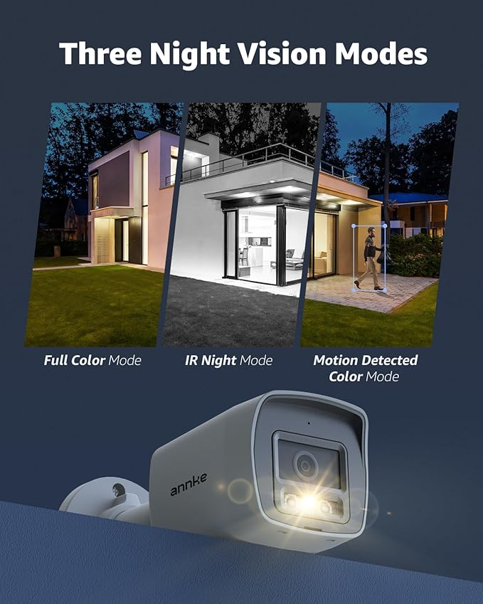 ANNKE H1200 12MP Security Camera System, 12MP H.265+ 8CH NVR and 4 X 12 Megapixel UHD PoE Surveillance IP Cam with Smart Dual Light, AI Human&Vehicle Detection, Color Night Vision (2TB Hard Drive)