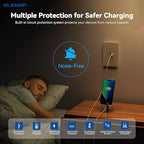 ELEGRP USB Outlets Receptacles, 3-Port Wall Outlet, 30W 6.0A Electrical Outlet, 15 Amp Tamper-Resistant Outlet with Type C Ports, UL Listed, Screwless Wall Plate Included, 2 Pack, Matte Gray