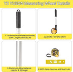 Rolling Measuring Wheel in Feet, Digital Measuring Wheel for Construction, Walking Measuring Wheel, Measure Wheel with Tape Measure and Level Ruler, One Key to Reset, 4 Inch, Up to 9999Ft