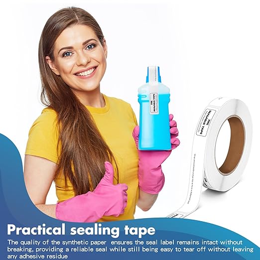 1 Roll Sealable Tape 3/4 x 6 250 Labels Surface Waterproof Stop Liquid Leaks Tapes Wrapping Toiletries, Bottle, Jar Lids to Form Leakproof Seal for Transportation Shipping