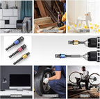 Impact Grade Socket Adapter Set - 3 Pcs Extension Drill Bit Socket Wrench Adapter for Impact Driver 1/4 3/8 1/2" Drive, 105 Degree Right Angle Drill Attachment for Household Workplace Industry