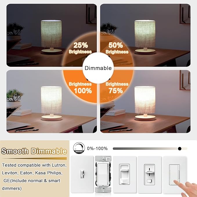 3.2 Inch 4000K Neutral White E26 LED Bulb 60 Watt Equal, AC 120V 600LM Edison Bulbs Dimmable, 6W T10 Tubular Filament Light Bulbs Clear Glass for Fan Pendant Wall Light, UL Listed-6 Pack