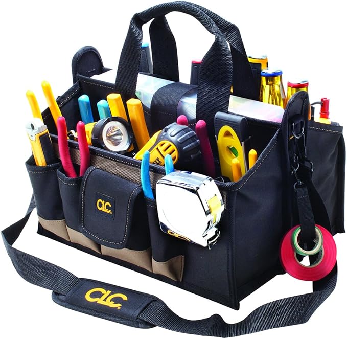 CLC Custom LeatherCraft 1529 16 In. Center Tray Tool Bag, 16 Pocket