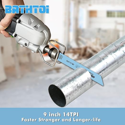 20 Pack 9 Inch 14 Tpi Reciprocating Saw Blades for Sheet Metal, Pipes, PVC Plastic, Profiles Cutting, Bi-Metal Sawzall Blades with 8% Cobalt for Longer Life and Faster Cutting Speed